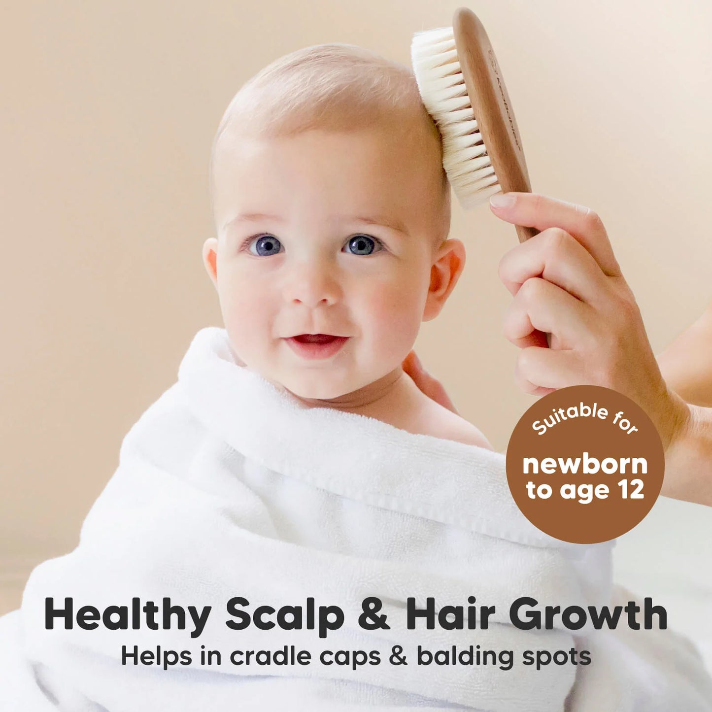 Baby Hair Brush and Comb Set (Dark Walnut)