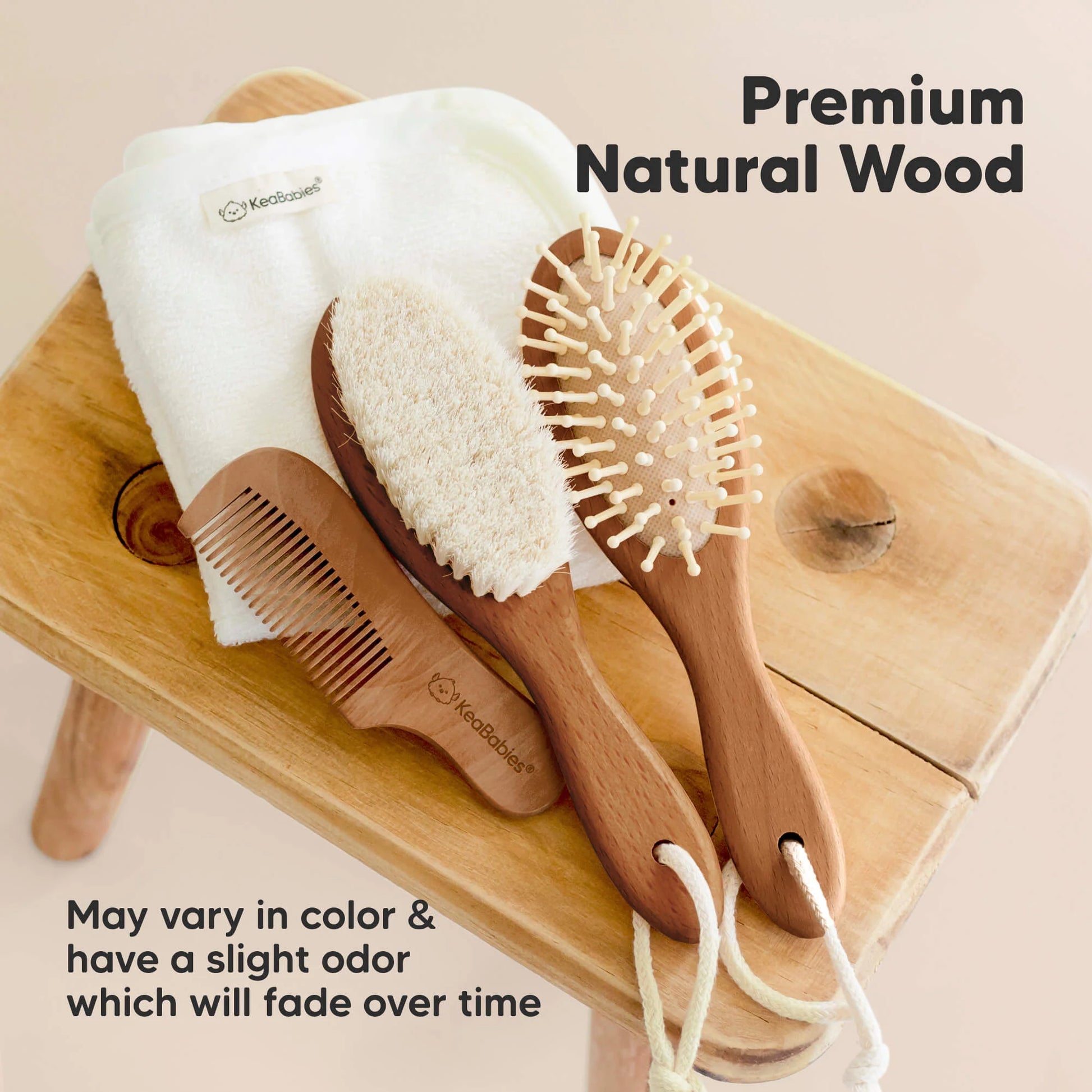 Baby Hair Brush and Comb Set (Dark Walnut)