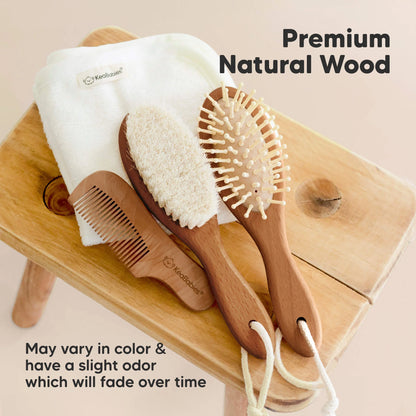 Baby Hair Brush and Comb Set (Dark Walnut)